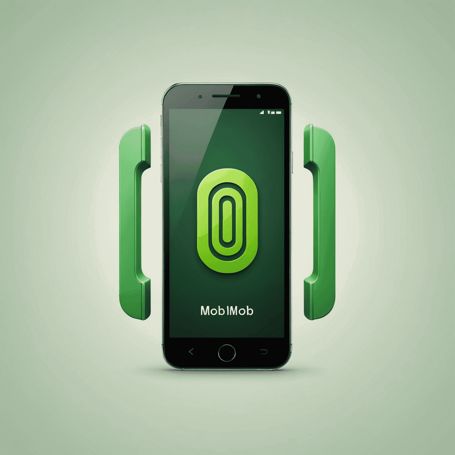 Green Mob logo featuring a stylized green mobile phone with signal bars