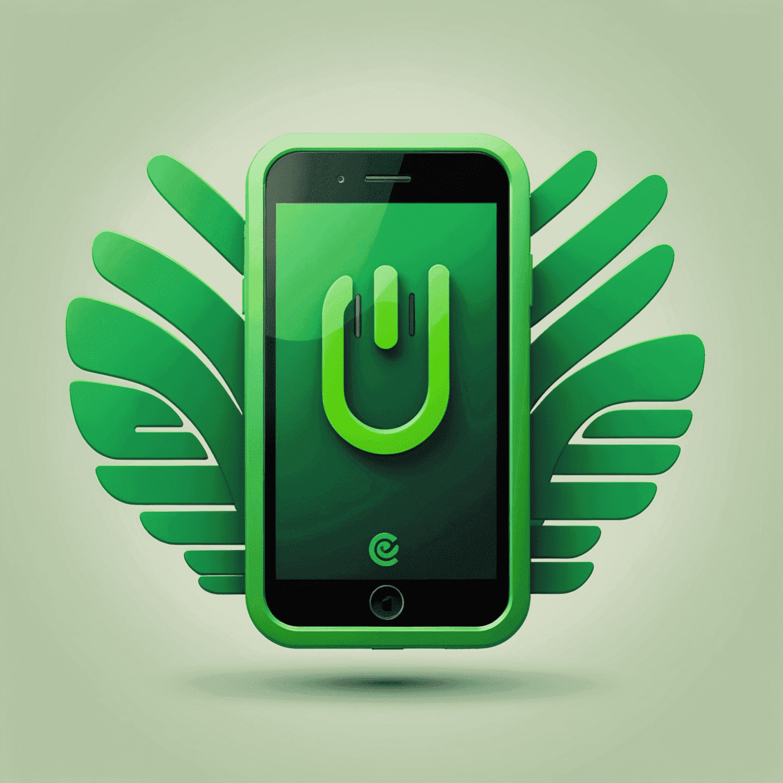 Green Mob logo featuring a stylized green mobile phone with signal bars