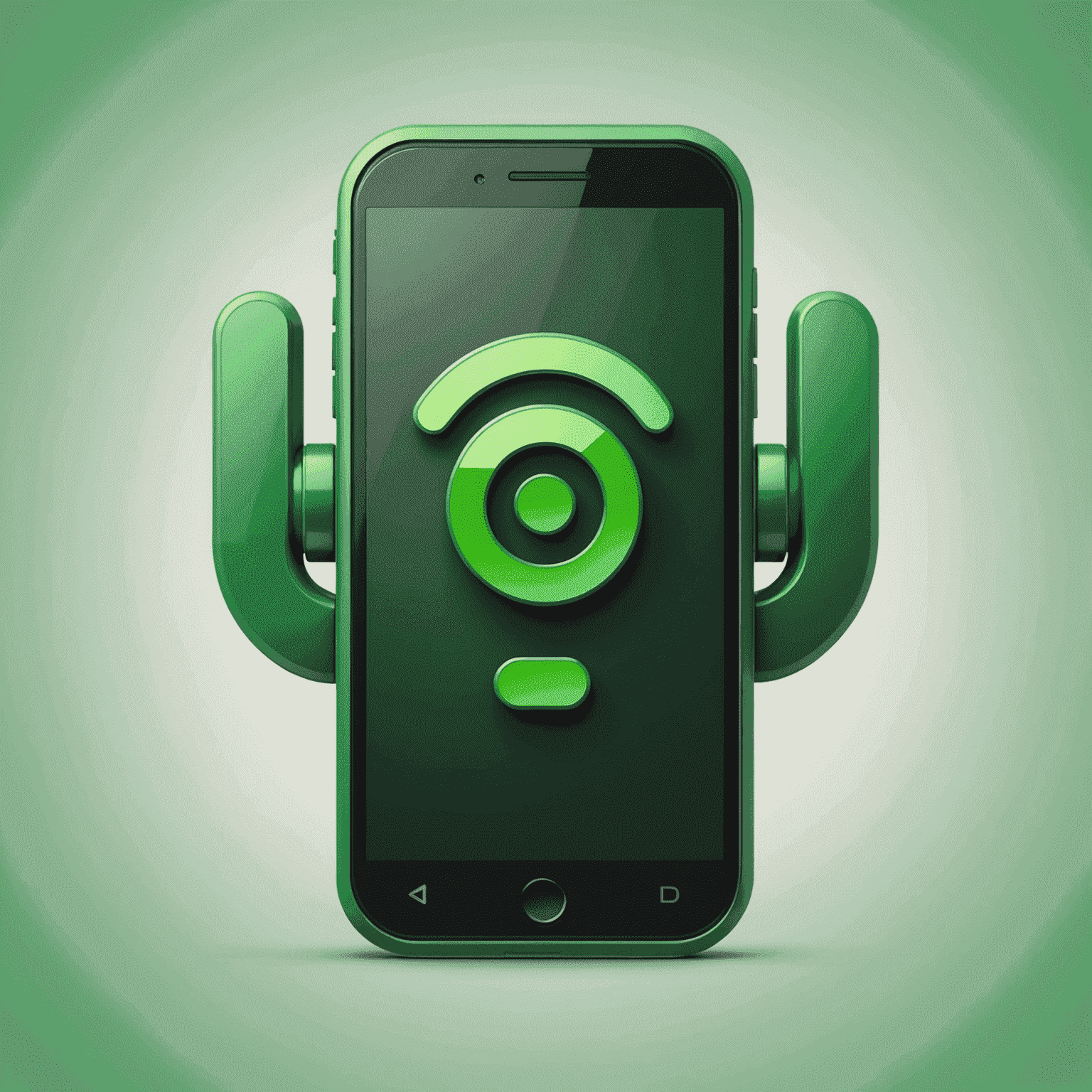 Green Mob logo featuring a stylized green mobile phone with signal bars