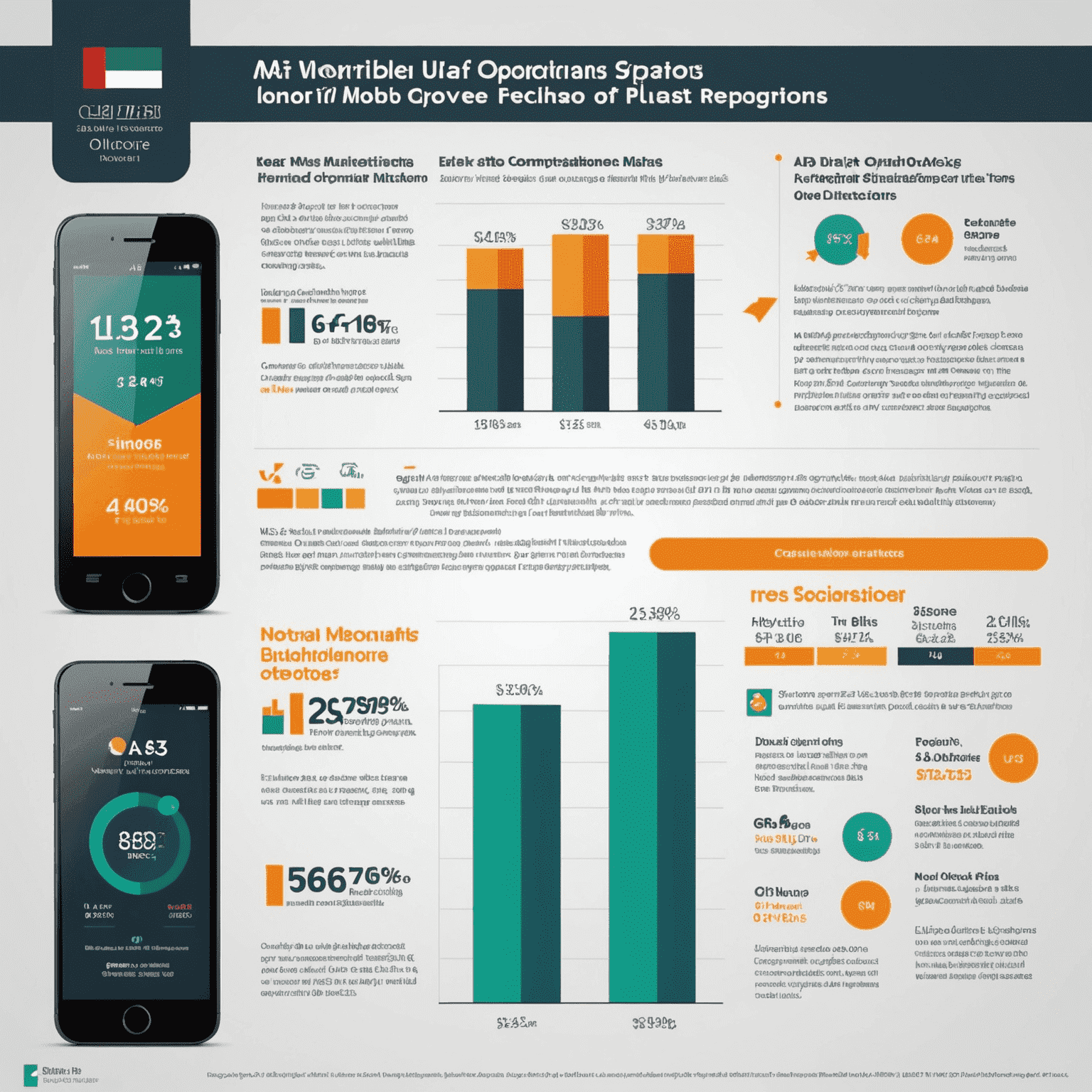 Infographic comparing different UAE mobile operators, their plans, and recharge options