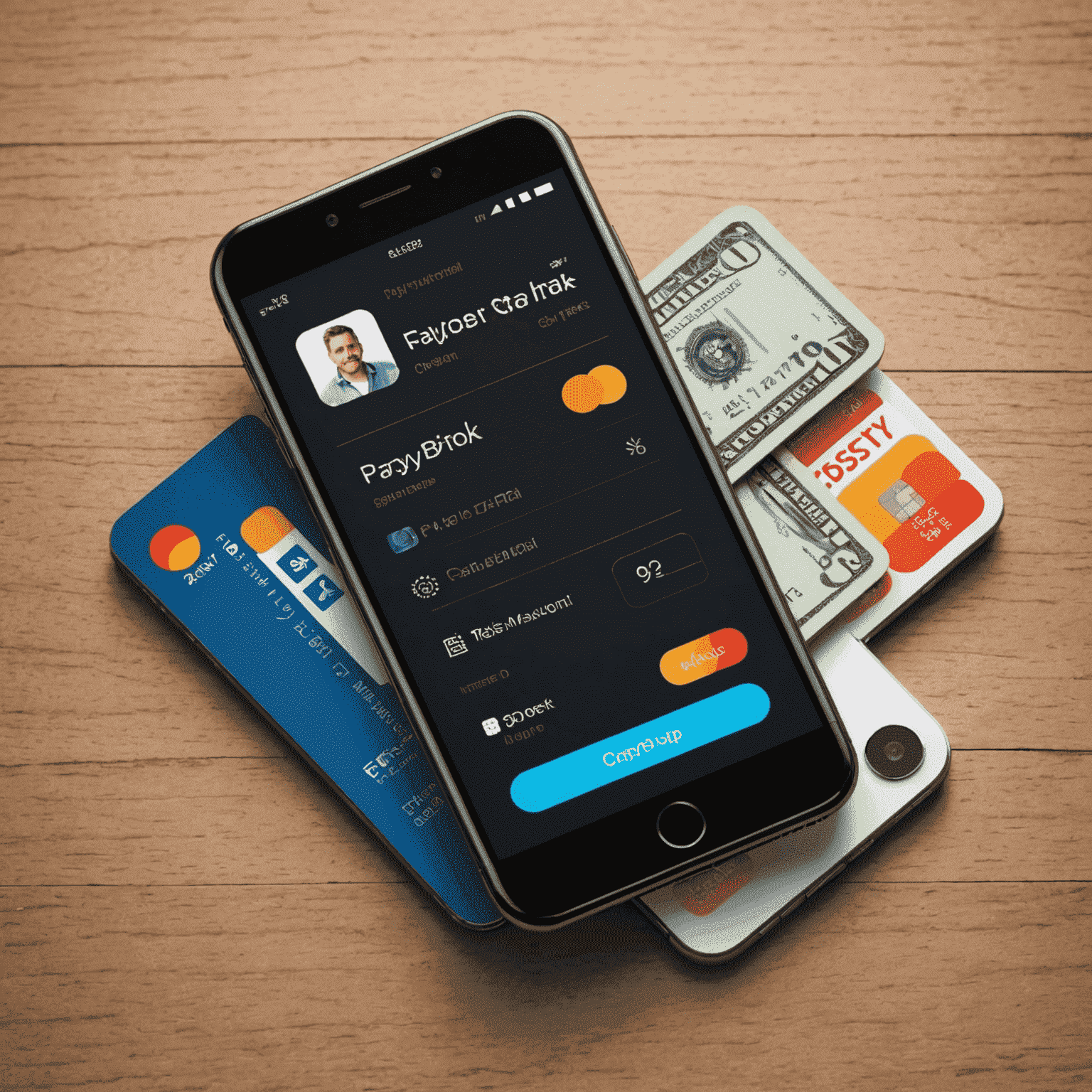 Smartphone with payment app interfaces